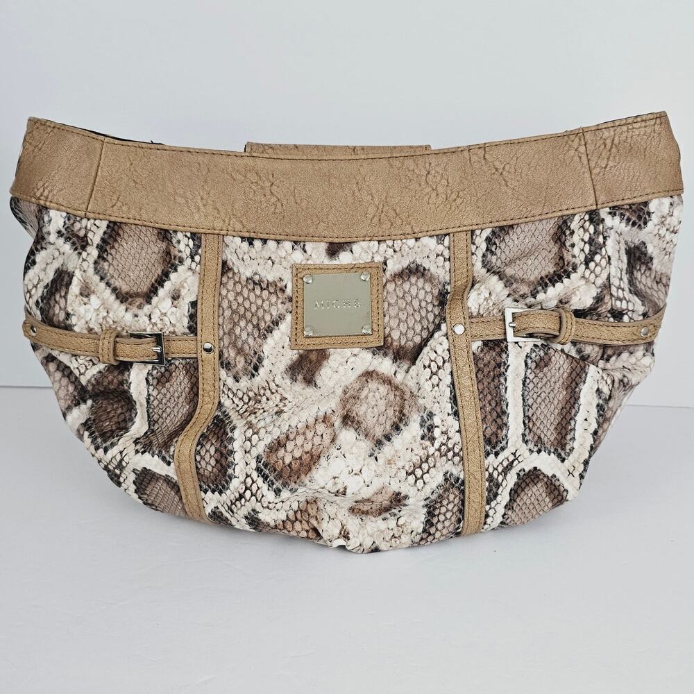 Miche Bianca Demi Shell Tan Python Print Faux Lea… - image 1